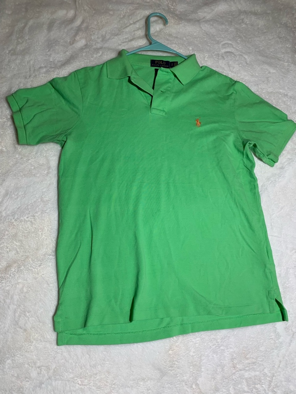 Ralph Lauren Lime Green Polo Shirt with Orange Pony